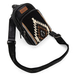 Wrangler Black Southwestern Knitted Sling Bag