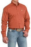 Cinch Men’s Orange Steer Print Shirt