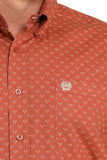 Cinch Men’s Orange Steer Print Shirt