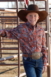 Cinch Boy’s Orange Paisley Print Shirt