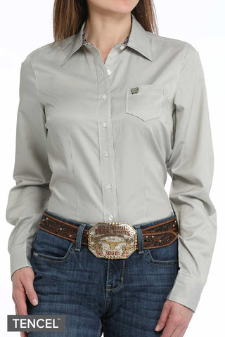 Cinch Women’s Olive & White Stripe Shirt