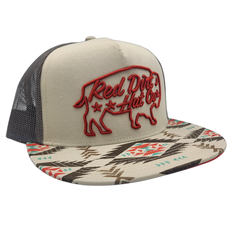 Red Dirt Cream Big Bison Aztec Cap