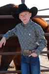 Cinch Boy's Grey Diamond Print Shirt