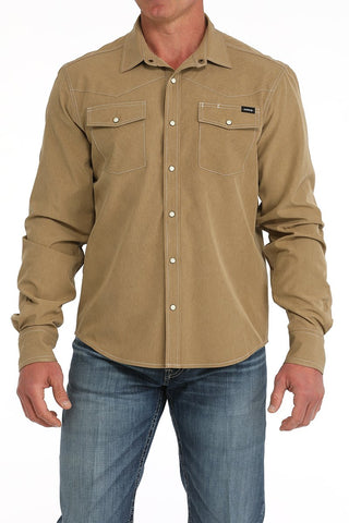 Cinch Men's Brown Arenaflex Camp Shirt