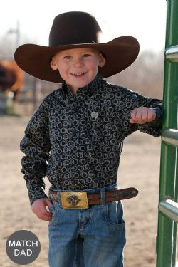 Cinch Infant/Boys Navy Rope Print Shirt