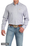 Cinch Men’s Purple & White Stripe Print Shirt