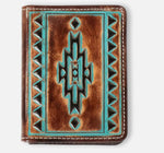 Ariat Men’s Leather Turquoise Outline Bifold Wallet