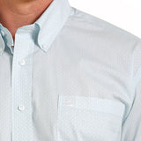 Cinch Men’s Light Blue Geo Print Shirt