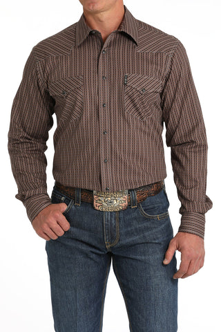 Cinch Men’s Modern Fit Brown Print Shirt