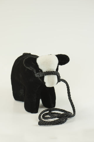 Medium Plush Black Baldy Calf