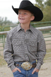 Cinch Boy's Gray Geo Print Shirt