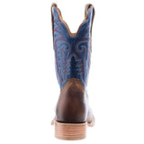 R. Watson Men’s Honey Cowhide Electric Blue Top Boot