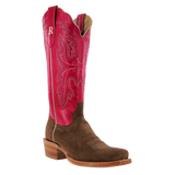 R. Watson Women’s Cider Brown Fuchsia Goat Rough Out Boot