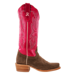 R. Watson Women’s Cider Brown Fuchsia Goat Rough Out Boot