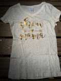 Cream Burnout Women's Show Mama Tee-Jr Cut