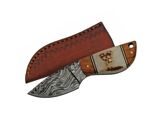 Damascus Wild Stag Skinner Knife