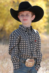 Cinch Boy’s Black Geo Print Shirt