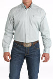 Cinch Men's Tencel Green & White Micro Stripe Shirt