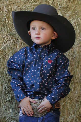 Cinch Infant Flag Print Shirt