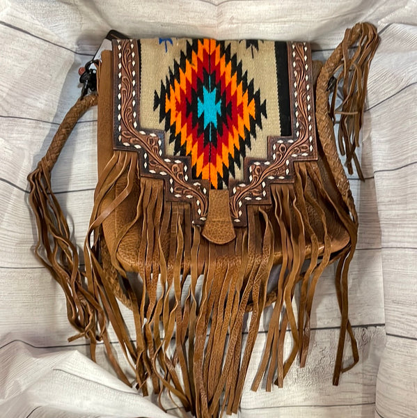 Brown Tooled Fringe Leather Purse – Horse Creek Boutique