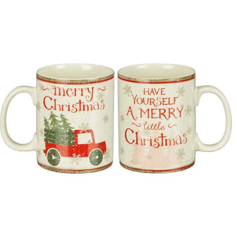 Merry Christmas Red Pickup Mug