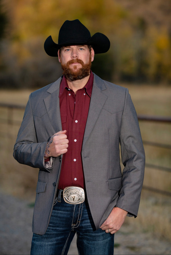 Wyoming Traders Men’s Western Sport Jacket - Grey – Horse Creek Outfitters